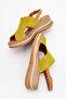 Seremy Coated Genuine Leather Sandals Pistachio Green Suede-Tan - 8