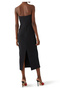 Backless Stretchy Wool Silk Midi Dress - Black - 3