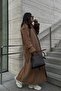 Shirt Collar Epaulettes Detailed Oversized Long Coat K. Kamel 3064 - 3