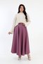 Hijab Skirt Dusty Rose Scuba Full Flare Elastic Waist Long - 4