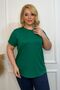 Plus Size New Season Comfort Model Crew Neck Short Sleeve Combed Cotton Tunic T-Shirt - 4
