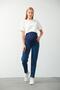 Maternity Stretchy Tummy Banded Waist Adjustable Mom Fit Pants Dark Blue - 2