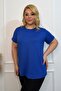 Plus Size New Season Comfort Model Crew Neck Short Sleeve Combed Cotton Tunic T-Shirt - 7