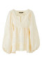 Embroidered Balloon Sleeve Blouse