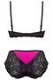 Pink Micro-Black Lace Bra Panties Underwear Set Ds200608St - 2