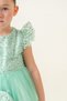 Ruffled Girl's Evening Dress with Pearls Bag - 8