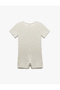 Short Sleeve Button Detailed Ecru Baby Boy Jumpsuit 5Smb10007Tw - 2