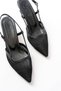 K-607 Black Daily Mesh Open Back 7 cm Heeled Shoes - 4