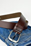 100% Genuine Buffalo Leather 2-Piece Men's Belt Tan Brown Jeans Belt 4.5cm - 5