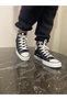 Unisex Black and White High-Top Model Linen Casual Sports Shoes