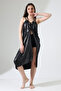 Bead Detailed Long Shiny Printed Beach Dress Pareo - 2