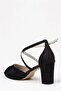 Women's Black Thick Heeled Evening Dress Shoes - 4