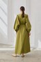 Cotton Drawstring Dress Oil Green - 4