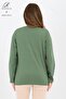 Women's Middle Age and Above Viscose Madolyon Pattern Stone Embroidered Lycra Green Mother Combed Cotton Blouse - 5