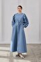 Cotton Shirred Dress Indigo
