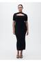 Rib Open Neck Midi Dress - 6