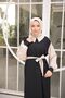 Movable Belted Hijab Dress with Colorful Sleeves