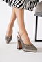 Lacestar Pltform Stone Women's Evening Dress Shoes Platinum Mirror - 3