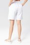 Women's White Loose Cut Cotton Shorts - Linen, Elastic Waist, High Waist Monaha - 6