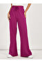 Solid Drawstring Waist Flared Joggers - 2