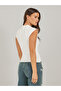 Slogan Print Sleeveless Fitted T-Shirt - 4