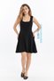 Black Color Camisole Mini Length Flare Dress - 3