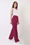 Burgundy Linen Blended Loose Cut Trousers - 2