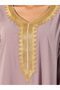 Lace Detail Round Neck A-Line Jalabyia - 4
