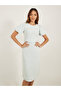 Tweed Puff Sleeves Sheath Knee-Length Dress - 4