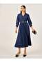 Plain 3/4th Sleeves Shirt Maxi Dress