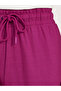 Solid Drawstring Waist Flared Joggers - 3