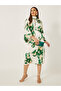Print Satin Long Sleeves Sheath Midi Dress