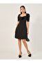 Corsage Detail Puff Sleeves A-Line Mini Dress