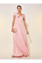 Solid Flower Corsage A-Line Maxi Dress - 2