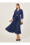 Plain 3/4th Sleeves Shirt Maxi Dress - 2