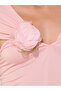 Solid Flower Corsage A-Line Maxi Dress - 4