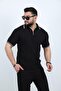 Polo Neck Short Sleeve Men's Knitted Knitwear T-Shirt - 2
