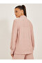 Textured Balloon Sleeve Spread Collar Shirt - 4