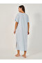 Lace Trim V-Neck Side Slit Nightdress - 4