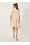 Round Neck Balloon Hem A-Line Knee-Length Dress - 5