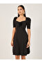 Corsage Detail Puff Sleeves A-Line Mini Dress - 3