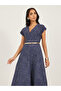 Tweed Cap Sleeves A-Line Midi Dress with Chain Belt - 3