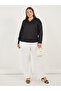 Plus Size Notch Collar Long Sleeve Blouse - 2