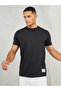 Badge Detail Mock Neck Regular Fit T-Shirt
