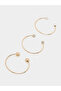 Set of 3 - Embellished Open Cuff Bracelet - 2