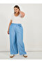 Plus Size High Rise Drawstring Paper Bag Waist Pants