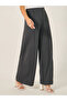 Mid Rise Wide Leg Ankle Length Pants with Pintuck Detail - 2