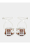Embellished Bow Accent Block Heel Sandals - 5
