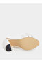 Floral Faux Pearl Applique Block Heel Sandals - 6