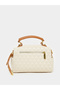Textured Diamond Pattern Handbag with Adjustable Strap - 2